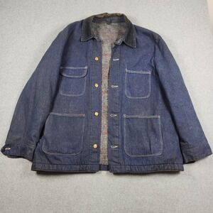 Vintage Wrangler Blue Bell Denim Jacket 44 Sanforized Barn Chore Coat‎ Lined 60s